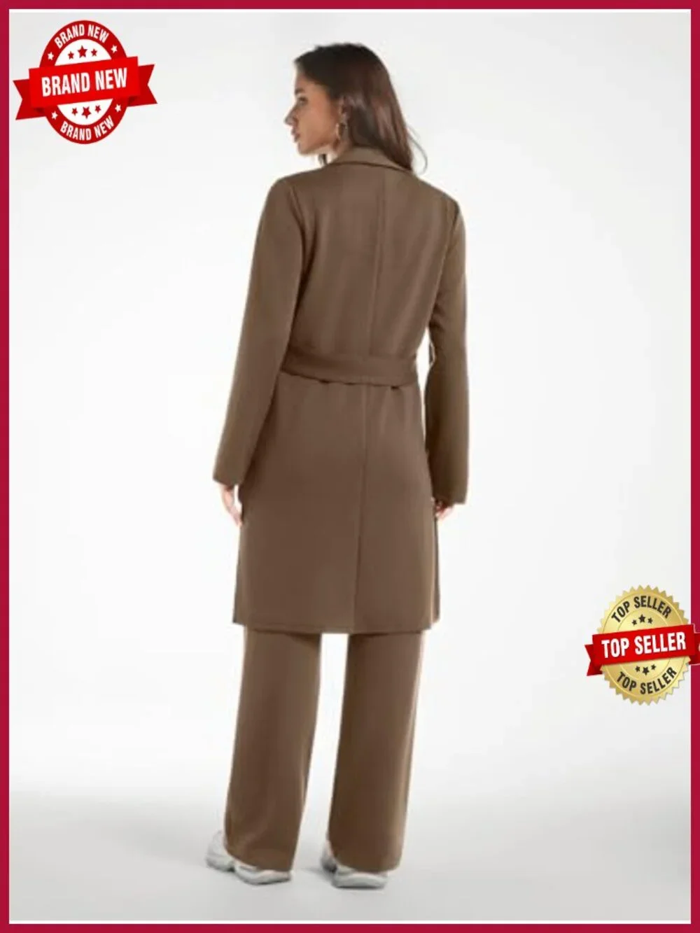 2 Piece Lounge Set Women Cardigan Coat Wide Leg Pants